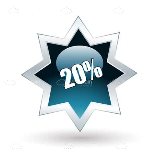 20% Star Shaped Tag